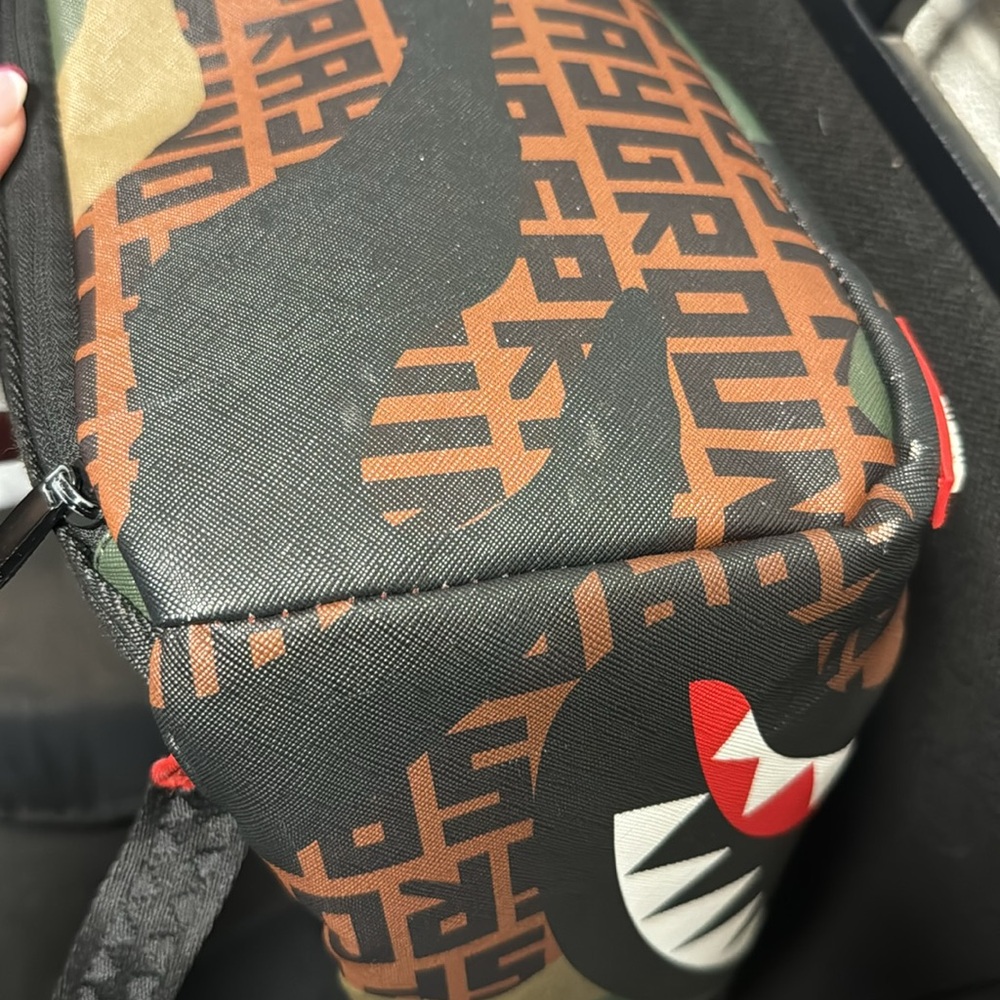 Sprayground Green and Red Shark Mouth Backpack - Picture 6 of 9